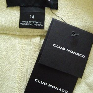 CLUB MONACO NEW women's light  lime green cotton  blend cropped pants 14
